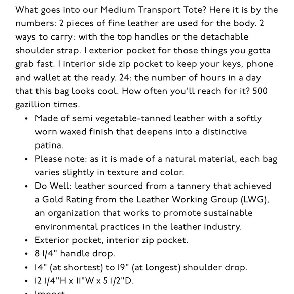 EUC Madewell Black Leather Medium Transport Tote - Picture 13 of 13